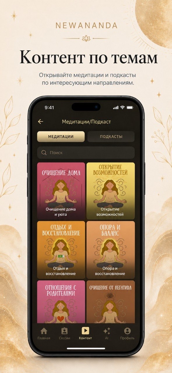 NEWANANDA — контент по темам: медитации и подкасты